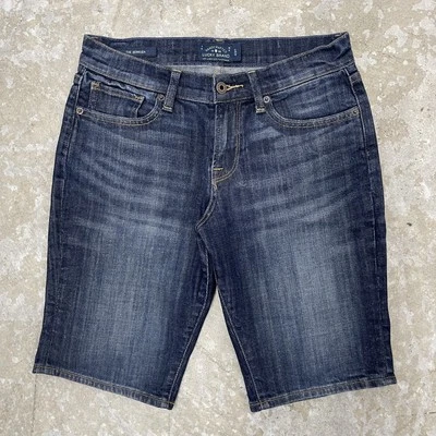 Bermuda Lucky Brand Feminina 4/27 Jeans Elástico 11" Casual Escuro - Imagem 1 de 4