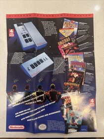 Four Score 4 Player Satellite Nintendo NES Foldable Promo Poster Insert ONLY