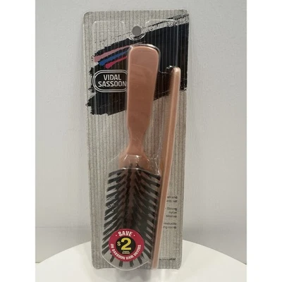 Juego de cepillos y peines Vidal Sassoon 6013KM rosa vintage *NUEVO* 1992 Foto 1 de 3