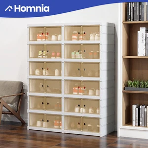 24 Pairs Shoe Rack Foldable Clear Storage Box Portable Sneakers Organizer Home - Picture 1 of 11