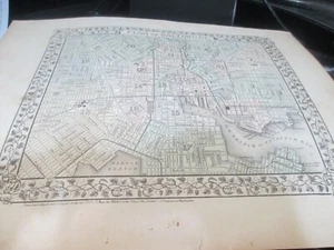 1867    ANTIQUE,  MITCHELLS GENERAL  ATLAS PLAN  OF BALTIMORE MARYLAND 12 X 15 - Picture 1 of 1
