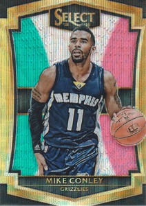 2015-16 Select Basketball Prizms Tri Color #187 Mike Conley PRE