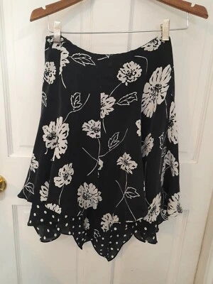 Jones New York Signature Talla 6 100% Seda con Lunares Forro Borde Cremallera Foto 1 de 4