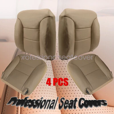 Cubierta de asiento delantero inferior y trasero inclinado cuero tostado para GMC Sierra Yukon 1995-1999 Foto 1 de 4