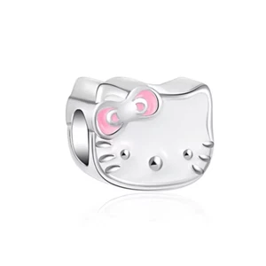 Hello Kitty Charm 925 Silver Fit Original Bracelet Europe Cute Cartoon Doll - Picture 1 of 1