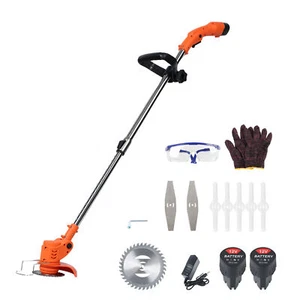 Cordless Grass String Trimmer Cutter Electric Weed Eater Lawn Edger+2 Batteries - Picture 1 of 18