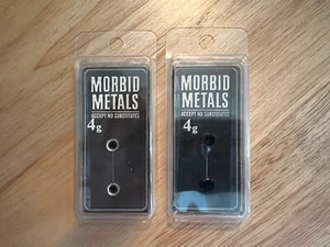 Morbid Metals Ear Gauges Lot 4g Metal Tunnels Acrylic Black Plug Hot Topic - Picture 1 of 5