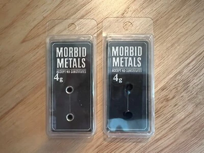 Lote de medidores de oído de metales mórbidos 4 g túneles de metal acrílico negro enchufe tema candente Foto 1 de 4