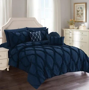Elegantes Komfort 10-teiliges Infinity Design Bettdecken-Set - enthält 4-teiliges Laken - Bild 1 von 28