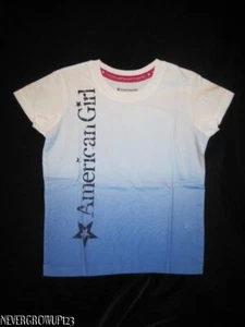 AMERICAN GIRL BLUE~WHITE OMBRE T-SHIRT~GIRLS XS~NEW IN PKG - Picture 1 of 5