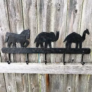 Horse Elephant and Camel Cast Iron Wall Hooks - Picture 1 of 11