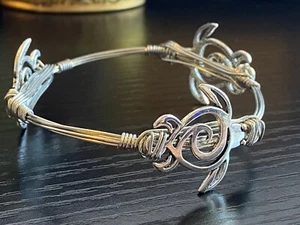 New Water Sea Turtle Wire Wrap Bangle/Bracelet Silver tone Nicely Made Large 8" - Picture 1 of 5