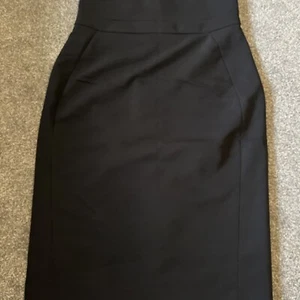 Monton Black Lined Pencil Skirt Wide Waistband - Picture 1 of 7