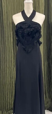 Vestido Maxi Flecos Vintage Mara Hoffman Negro Talla 4 Foto 1 de 4