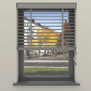 Jalousien ohne Bohren Holzoptik 90x240 Cocoon Home - 50mm Lamellen - Grau - Bild 1 von 6