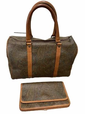 Bolso sin asas Kendo’s Bolso de mano Marrón Cuero Cachemira Hecho en Italia Cartera Bolso con billetera Foto 1 de 4