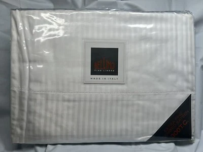 Sábana plana Bellino - Doble - Satén a rayas algodón egipcio nueva en paquete Foto 1 de 2