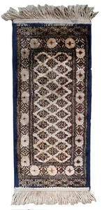 Vintage Turkish Sivas silk mat 0.9' x 2.1' (30cm x 66cm) 1950s - 1C1011 - Picture 1 of 8