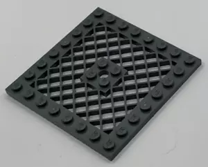 Lego 4151b Dark Bluish Gray Plate Modified 8 x 8 With Grille Hole Center 4211036 - Picture 1 of 4
