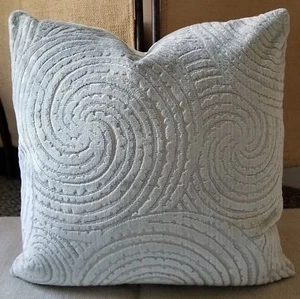 Kravet Couture Barbara Barry Celestial Cut Velvet Glacier Pale Blue Pillow Cover - Picture 1 of 8