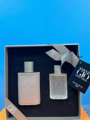 Giorgio Armani Acqua Di Gio Exclusivo Set Eau De Toilette Colonia 3.4 y 1.7 OZ Hombres Foto 1 de 3