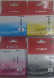 Canon 8 Original Multipack (4) Cartridges - Cyan, Magenta, Yellow + Black, OVP - Afbeelding 1 van 13