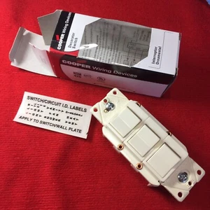 New Cooper Almond Single Pole Decorator TRIPLE Rocker Wall Light Switch 3283A - Picture 1 of 12