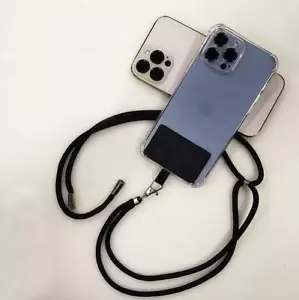 Clear Silicone Gel Case + Anti-Lost Phone Lanyard Neck Strap Galaxy S24,S23,S22 - Picture 1 of 17