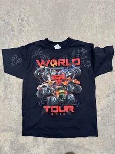 Monster Jam 2014 T Shirt Signed Youth Large - Picture 1 of 3