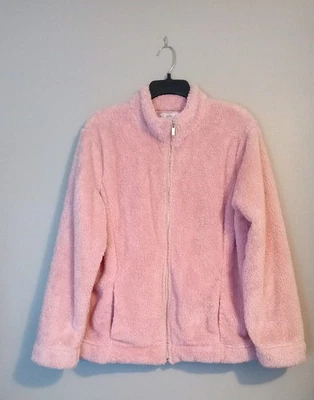 CROFT & BARROW Mujer Rosa Cremallera Completa Suave Acogedora Imitación Piel Chaqueta Talla 2XL Bolsillos  Foto 1 de 4