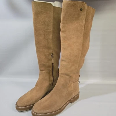 Botas de montar Cole Haan Greenwich impermeables altas hasta la rodilla de gamuza 10 miel nuevas en caja Foto 1 de 4