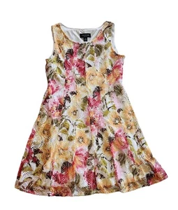 Perceptions Mini Dress Womens Sz Med PM Coquette Crochet Retro Lined Sleeveless  - Picture 1 of 9