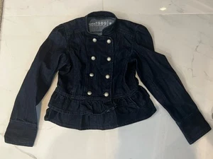 Gap Kids Size M Denim Peplum Ruffle Band Style Jacket - Picture 1 of 4