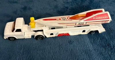 Matchbox Super Kings K-27 Miss Embassy Lancha Transportadora, Blanco y Rojo Bonito Foto 1 de 4