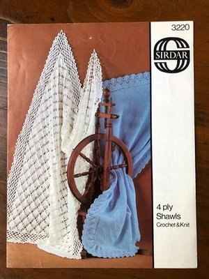 Sirdar 3220 knitting & crochet pattern baby 4 ply shawl blankets in 2 styles - Image 1 of 4