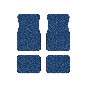 Car Mats, Urban Blue Camouflage Design, Set of 4 - Car Floor Mats, Auto - Picture 1 of 9
