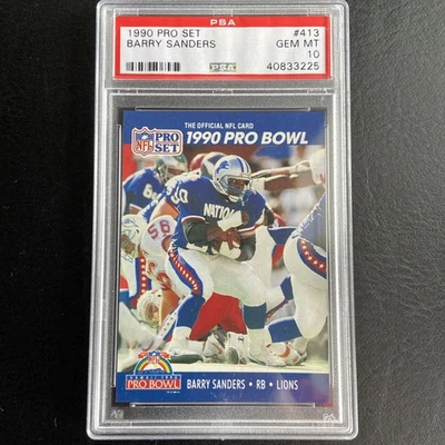 1990 Pro Set Barry Sanders #413 PSA 10 💎 Mint - Image 1 of 2