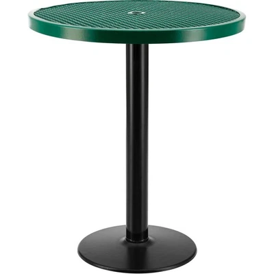 Mesa redonda 36" altura de barra externa com base de pedestal 42"H verde - Imagem 1 de 4