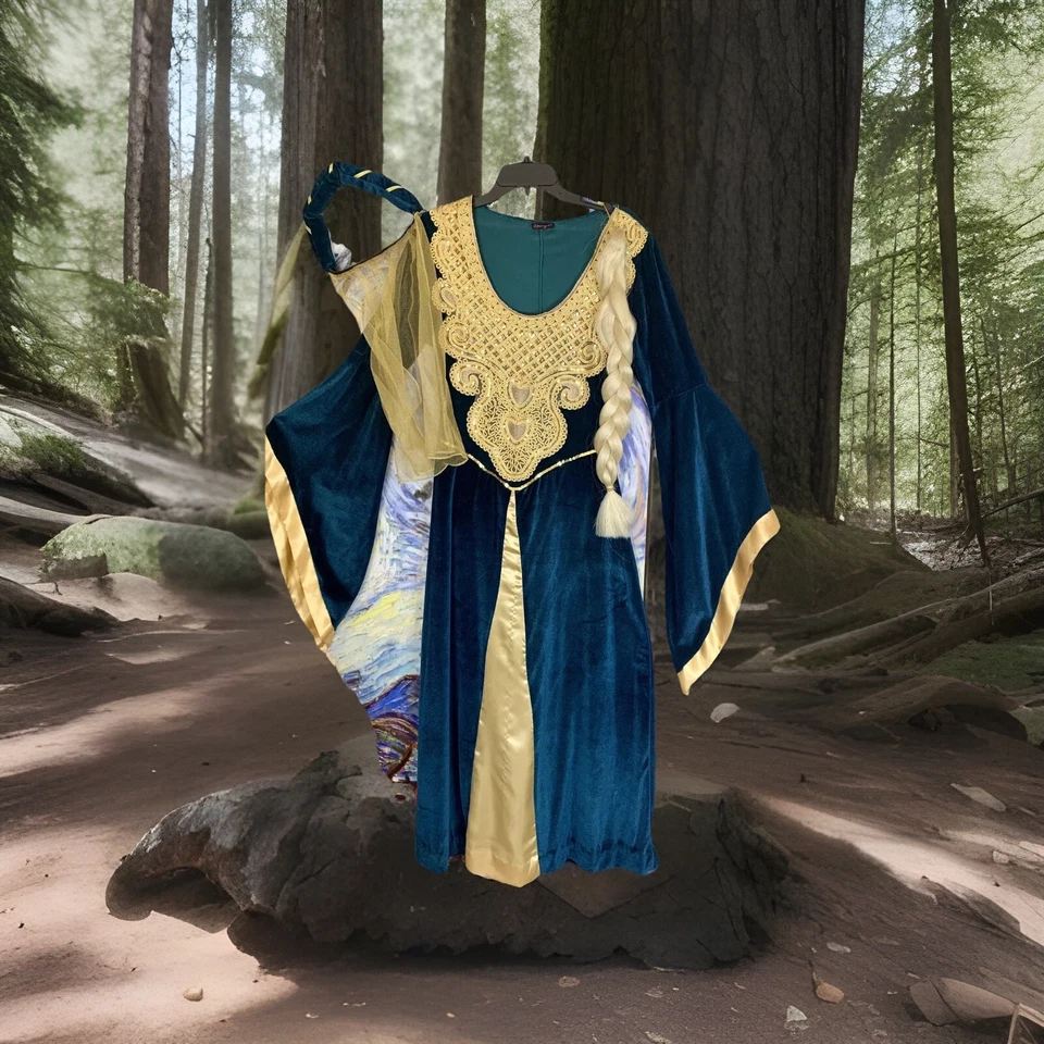 ADULT LADIES SIZE LARGE RENAISSANCE FAIR 3-PIECE EMERALD GRN/GOLD DREAMGIRL COST - Image 1 of 4