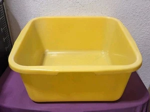 DDR PNEUMANT Große viereckige WaschSchüssel in Gelb 43 x 44 x 19,5 cm VINTAGE - Bild 1 von 8