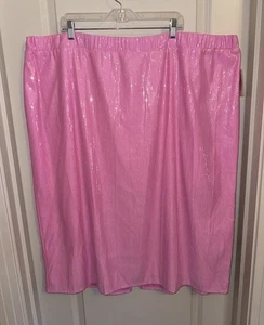 $60 ST. JOHN'S BAY Pink Sequin Midi Pull On SKIRT ~ Pink Bloom NWT ~Plus Size 3X - Picture 1 of 5