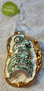 Slices Of Avocado On Toast Christmas Tree Ornament Glass Glitter GIFT NWT NEW - Picture 1 of 5