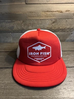 Iron Fish Distillery Trucker Snapback Hat Cap Thompsonville Michigan - Image 1 of 4