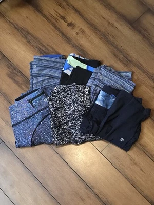 Lote de 6 Leggings Lululemon Atléticos Gimnasio/Yoga Largo Completo 27-28" Patrón Talla 4 Foto 1 de 4