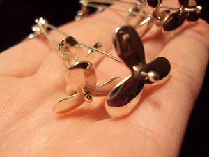 trillium flower 3 petal floral 925 silver drop wire dangle earrings floral - Picture 1 of 6