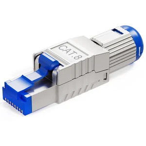 Cat 8 Netzwerkstecker RJ45 Netzwerk Stecker werkzeuglos Verlegekabel AWG23 LAN - Afbeelding 1 van 18
