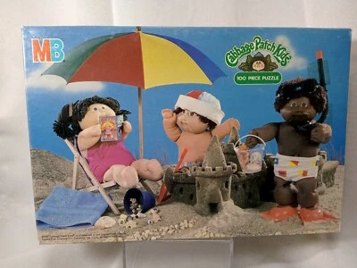 Vintage New Sealed NOS 1984 Cabbage Patch Kids 100 Piece Puzzle Day At The Beach - Image 1 of 4
