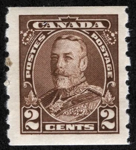 CANADA Sc 229 Brown 2¢ KGV p.8 Coil Sngl MNH Original Gum - Picture 1 of 1
