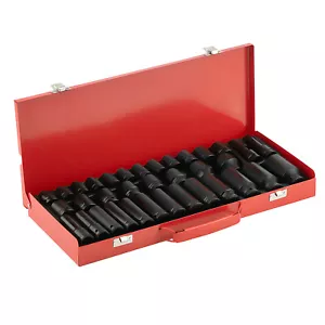Jeu de 35 douilles à choc 1/2" de 8 à 32 mm Coffret Douille Longue à Chocs - Bild 1 von 12