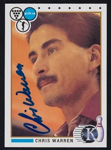 Chris Warren signierte 1990 Kingpins Bowling Karte #84 - PBA Champ Inschrift - Bild 1 von 2